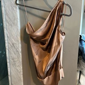 Bronze color cami off shoulder camisole/bodysuit